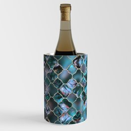 Quatrefoil Moroccan Pattern Labradorite Wine Chiller