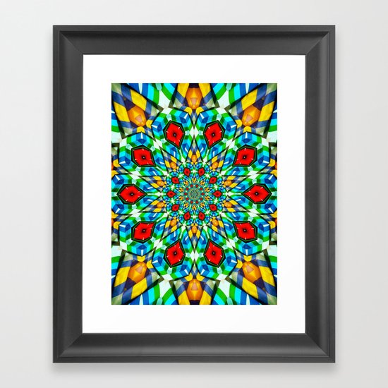 Folded Fabric Flower Framed Art Print