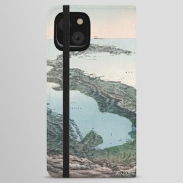 1853 Vintage Panoramic view of Italy and the Mediterranean Sea iPhone Wallet Case