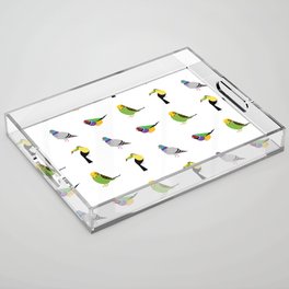 geometric bird print Acrylic Tray