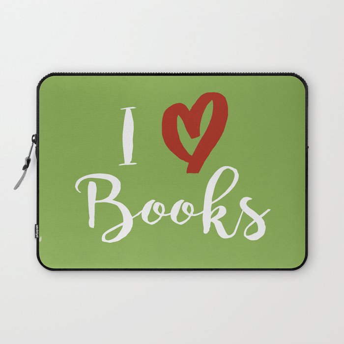 I Love Books (Green) Laptop Sleeve