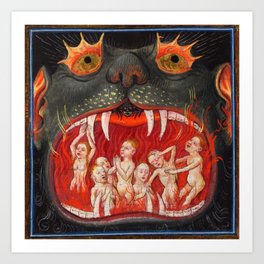 The mouth of Hell medieval art Art Print