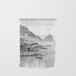 Capri Beach Day Photo | Black and White Travel Photography Art Print | Landscape Photography in Italy Wall Hanging