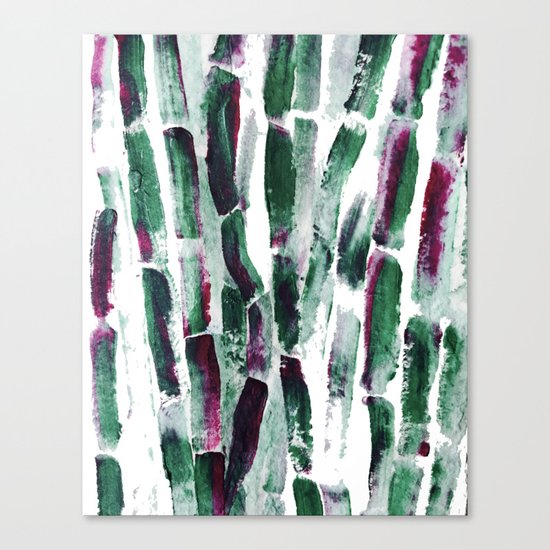 Greenery and Purple Art Sugar Cane Canvas Print