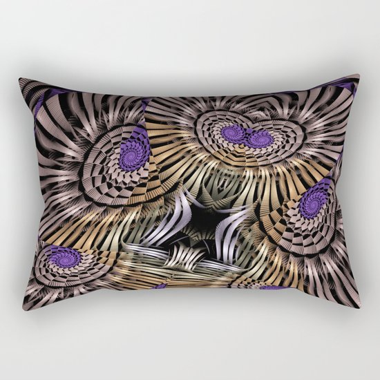 Metallic spirals, shapes and textures. Rectangular Pillow