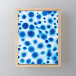 Fuzzy Blue Dots Framed Mini Art Print