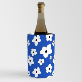 Blue White Wildflowers Wine Chiller