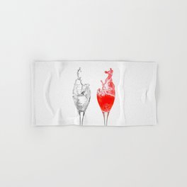 Water red liquid splash wineglass Hand & Bath Towel