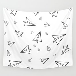 Paper Airplane Pattern | Line Drawing Wall Tapestry