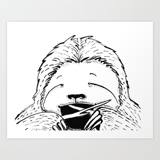 Hungry Sloth Art Print