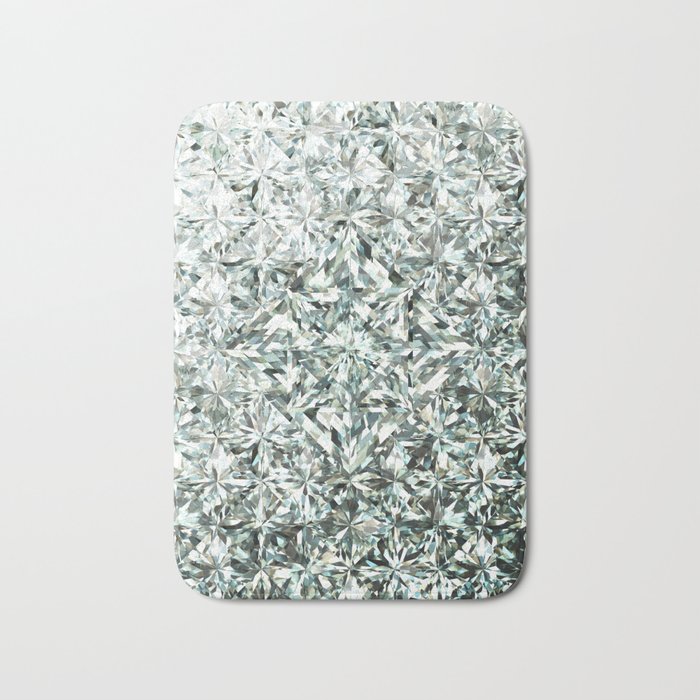 White Diamond Abstract Art Pattern 03 Bath Mat