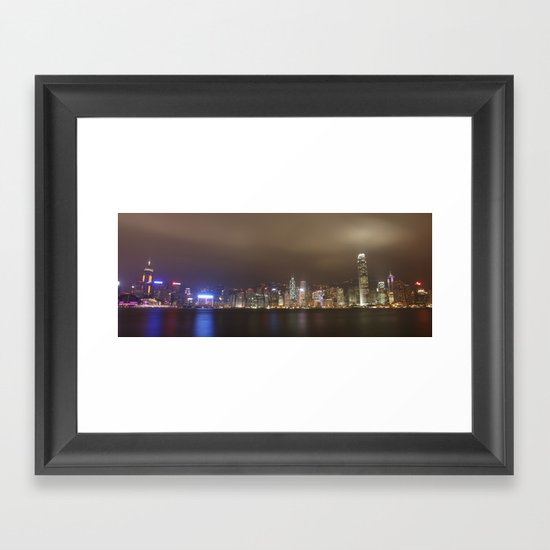 hong kong nightscape Framed Art Print