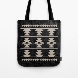 Southwestern Pattern 129 Black and Linen Tote Bag