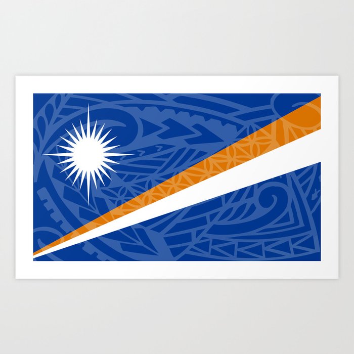 Marshall Islands Flag Island Style Art Print