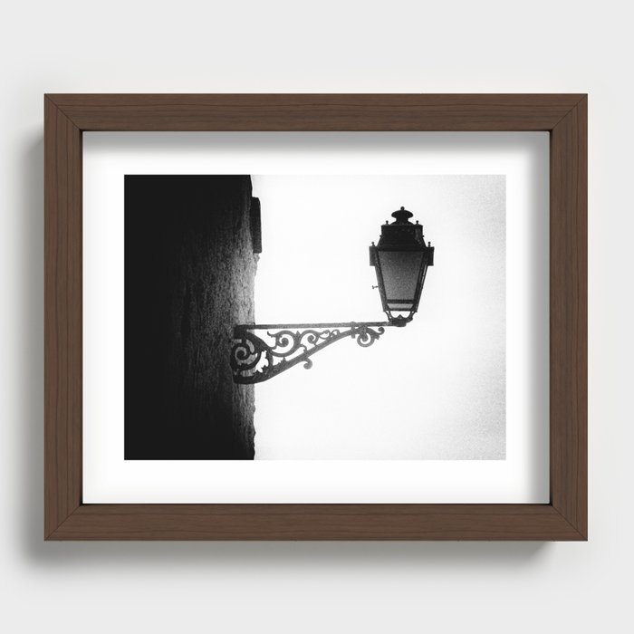 Vintage black and with wall street light Recessed Framed Print