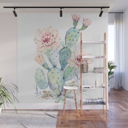 Prettiest Cactus Rose Watercolor by Nature Magick Wall Mural