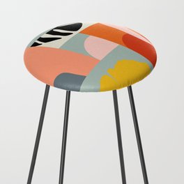 mid mod checkers mosaic Counter Stool