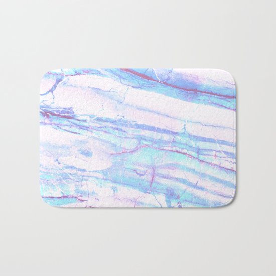 Pastel Marble with Blue Green Purple Bath Mat