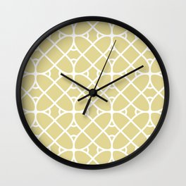 Yellow and White Minimal Geometric Shape Pattern - Diamond Vogel 2022 Popular Color Fire Dance 0799 Wall Clock