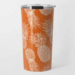 Fresh Pineapples Orange & White Travel Mug