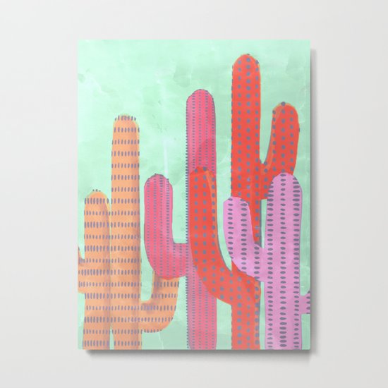 Funny Cactus Jungle Metal Print