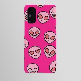 Pink Preppy Aliens with Smiley Faces  Android Case