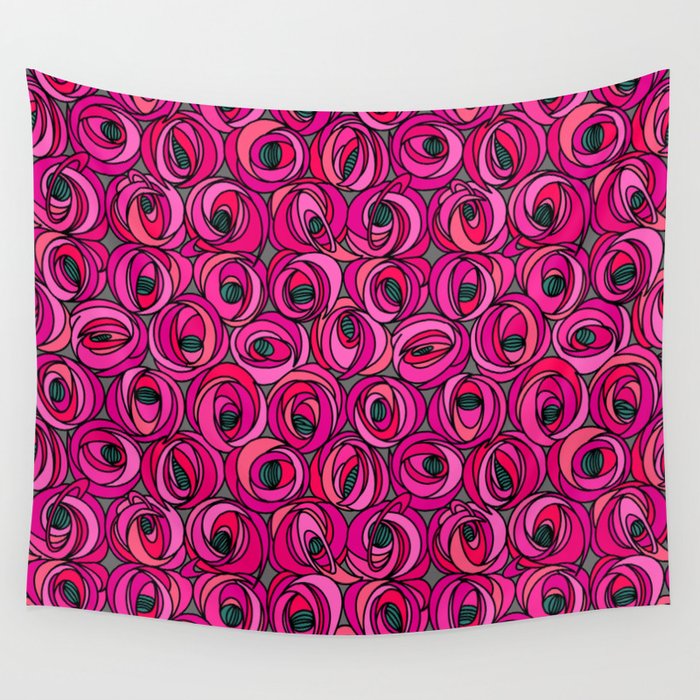 CR Mackintosh Roses 1 Wall Tapestry