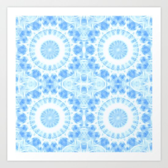 Peaceful blue mandala Art Print