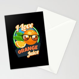 I Love Orange Juice Juice Fruit Stationery Card