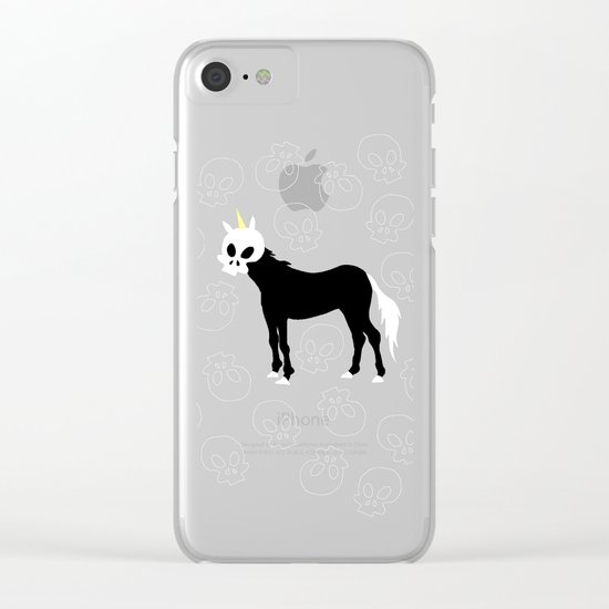 Skullhead Unicorn Clear iPhone Case
