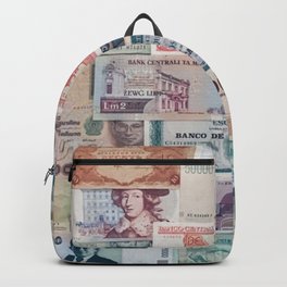 Banknote Pattern Money From World Cuba Sweden Italy Australia Quatar Russia Mozambico And More Edit View Backpack