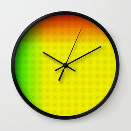 Green Yellow Red and Black Ombre Circle Grid Wall Clock