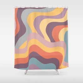 Abstract colorful waves Shower Curtain
