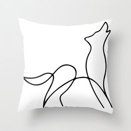 Picasso wolf Art - Minimal wolf Line Drawing Throw Pillow