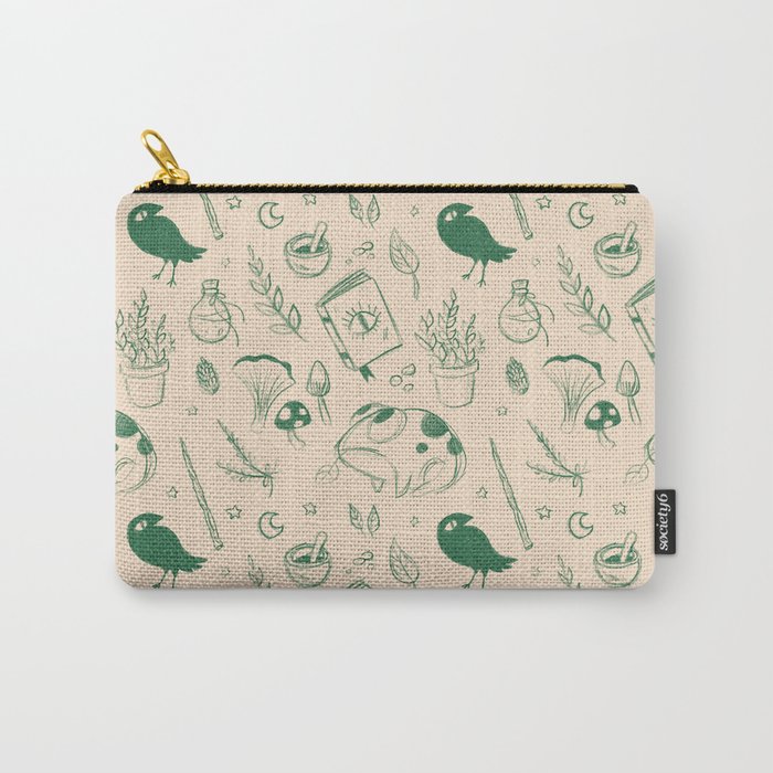 Garden Witch Pattern Carry-All Pouch