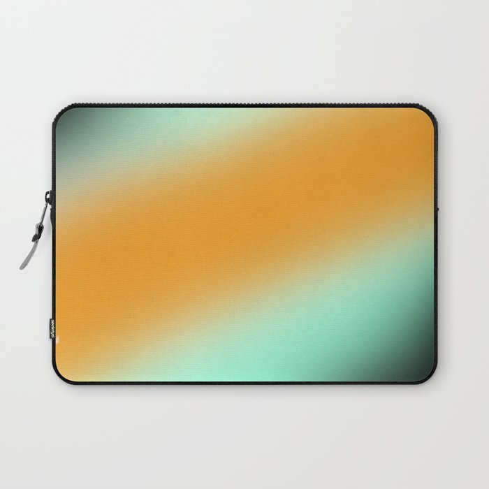 Orange And Green Aura Gradient Ombre Sombre Abstract  Laptop Sleeve