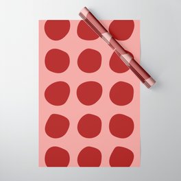 Irregular Polka Dots pink and red Wrapping Paper