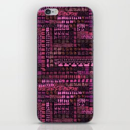 pink and black ink marks hand-drawn collection iPhone Skin
