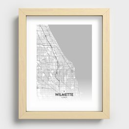 Wilmette, Illinois, United States - Light City Map Recessed Framed Print