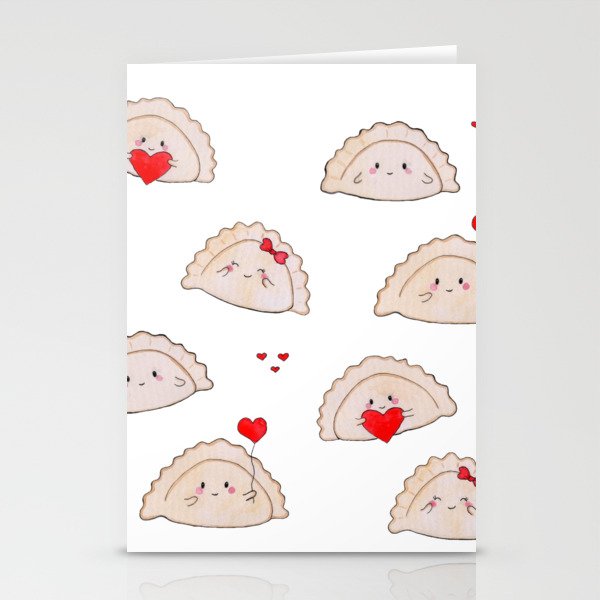Cute love pierogi dumplings Stationery Cards