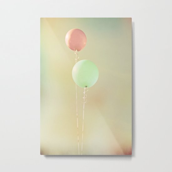 Balloons in Tie-Dyed Sky Metal Print