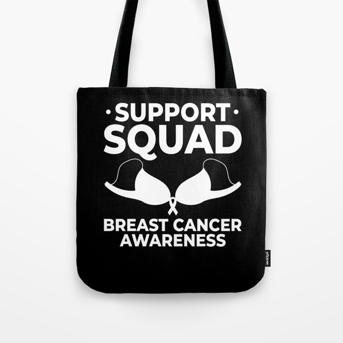 Breast Cancer Ribbon Awareness Pink Quote Tote Bag