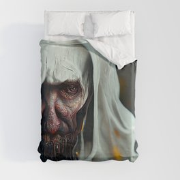 Scary ghost face #1 | AI fantasy art Duvet Cover