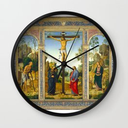Pietro Perugino - The Crucifixion with the Virgin, Saint John, Saint Jerome, and Saint Mary Magdalen Wall Clock