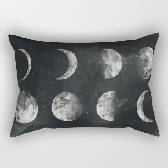 Watercolor moon phases Rectangular Pillow