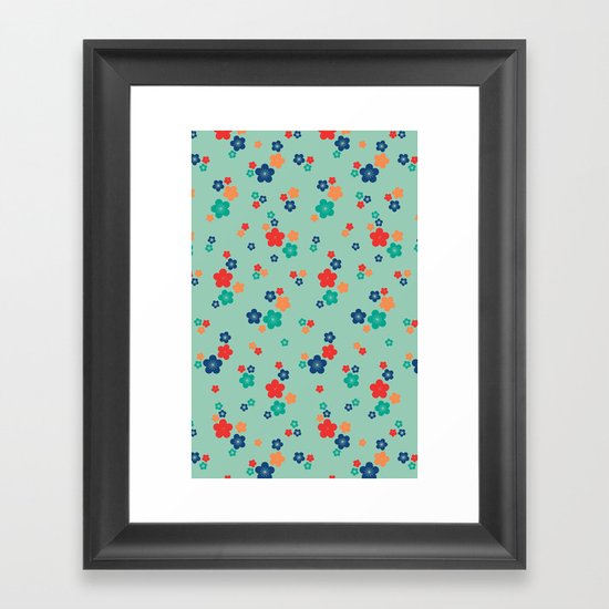 blossom ditsy in grayed jade Framed Art Print