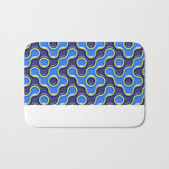 pattern blue 7 Bath Mat