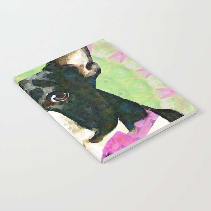 The Groom - Whimsical Boston Terrier Dog Art Notebook