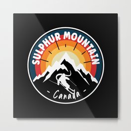 Skiing Sulphur Mountain Canada Vintage Metal Print | Snow, Mountain, Skiing, Canada, Vintage, Winter, Mount, Canadian, Graphicdesign, Travel 