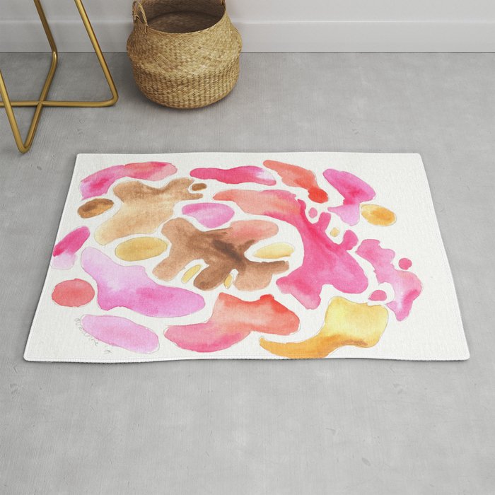 170623 Colour Shapes Watercolor 16 | Abstract Shapes Drawing | Abstract Shapes Art |Watercolor Paint Rug
